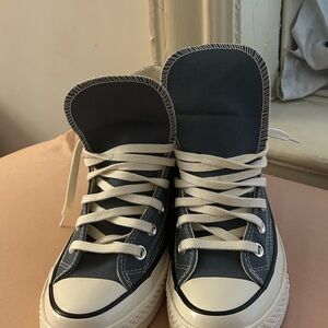 Black High-Top Sneakers with White Laces